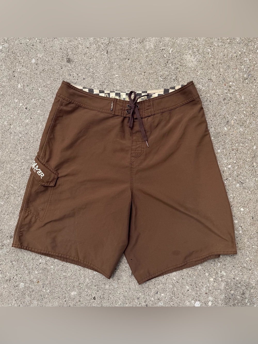 Vintage Y2K   Quiksilver cargo Boardshort boardies chocolate brown skate isurf